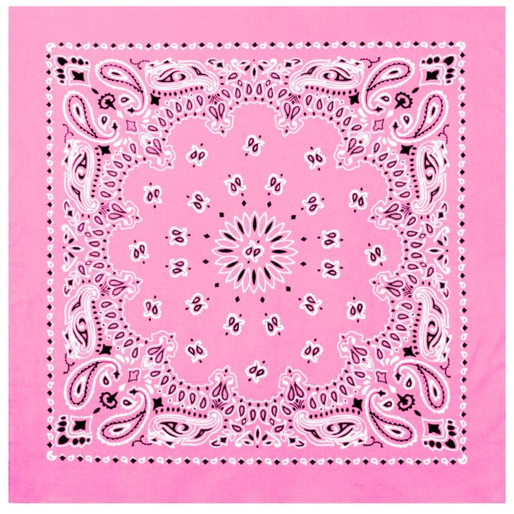 Bandana Face Mask Cover Head Wrap Scarf 100% Cotton Paisley Pink